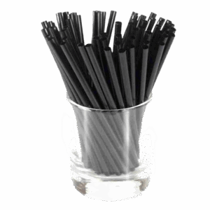 Trinkhalme 150x7 mm Black 7000 St.